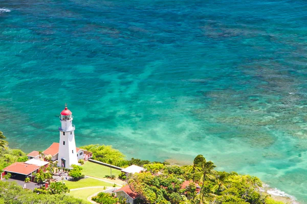 Blick Auf Den Diamantkopf Leuchtturm Honolulu Hawaii — Stockfoto