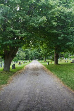Bir eski toprak yol üzerinden geçen ve eski mezarlığı.