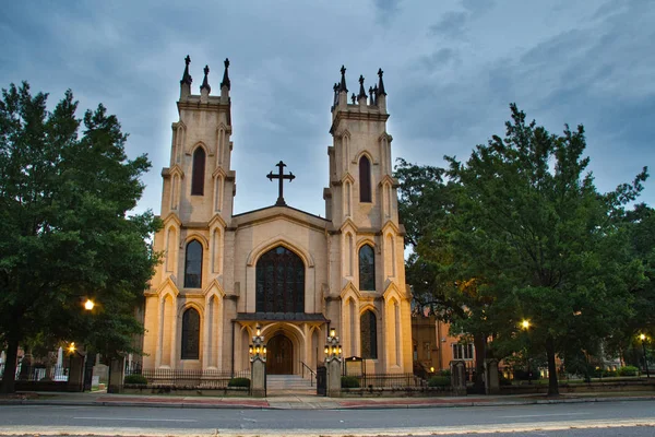 Kvällen Bilden Trinity Episcopal Katedralen Columbia South Carolina — Stockfoto