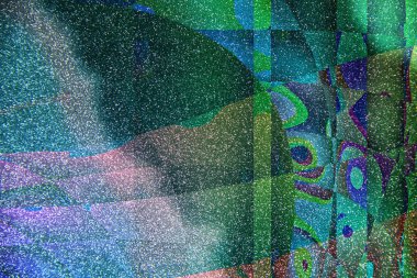 Bir glitter arka plan çizimler çeşitli tonlarında mavi çeşitli renkler ile.