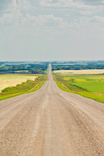 Eine Unbefestigte Straße Die Geradewegs Zum Horizont Führt Der Großen — Stockfoto