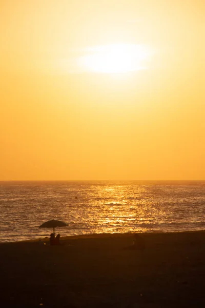 Солнце Садится Над Пляжами Роты Испания — стоковое фото