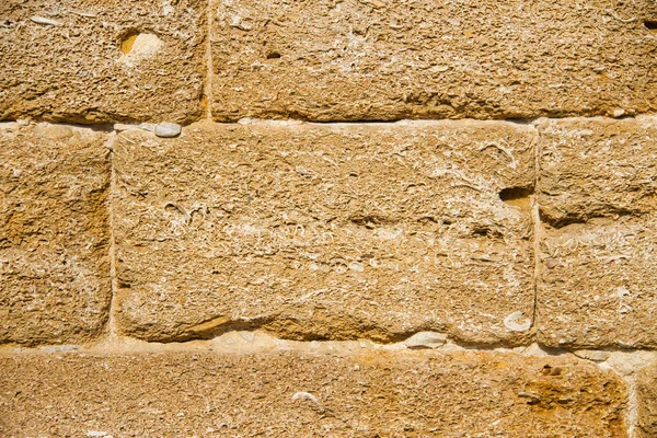Ancient Very Weathered Brick Wall Background Texture Slight Golden Hue — Stock Photo, Image