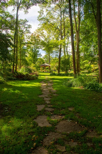 Ein Weg Einem Sonnigen Tag Krider World Fair Garden Middlebury — Stockfoto