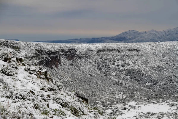 Copertura Neve Deserto Paesaggio — Foto Stock