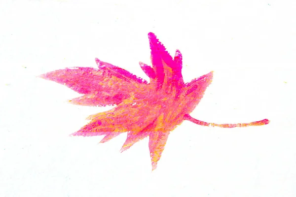 Απομονωμένο φύλλο σφενδάμου ζωγραφισμένο στο σκυρόδεμα — Φωτογραφία Αρχείου