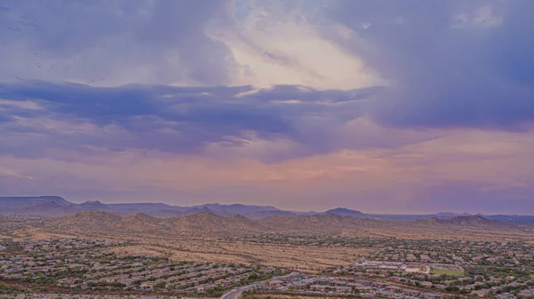 Evening aerial image from a drone of the Sonoran Desert — Stock Photo, Image