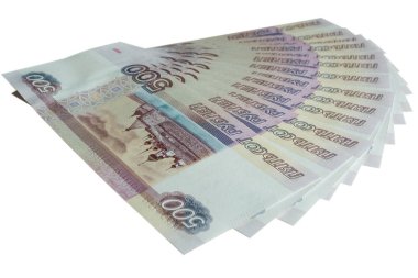 banknot banka beyaz arka plan üzerinde izole Rusya'nın hayranıyım 
