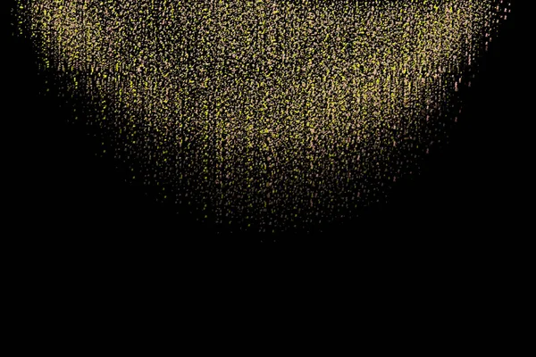 Золотой Блестящий Дождь Изолирован Черном Фоне Накладываем Текстуру Поздравления Взрыв — стоковое фото