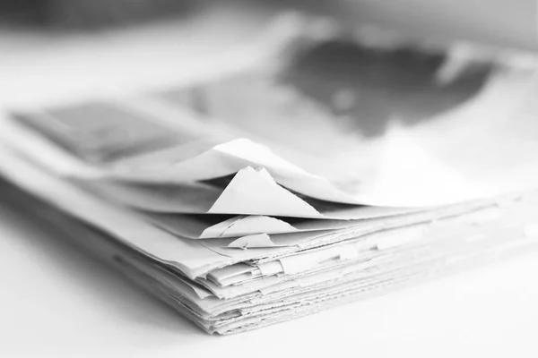 Stack Newspapers Close — Stock Photo, Image