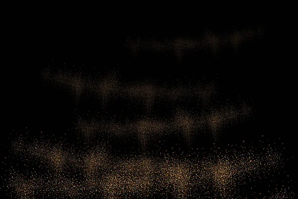 金光爆炸 金色颗粒的飞溅 在黑色背景上隔离的抽象颗粒纹理 — 图库照片