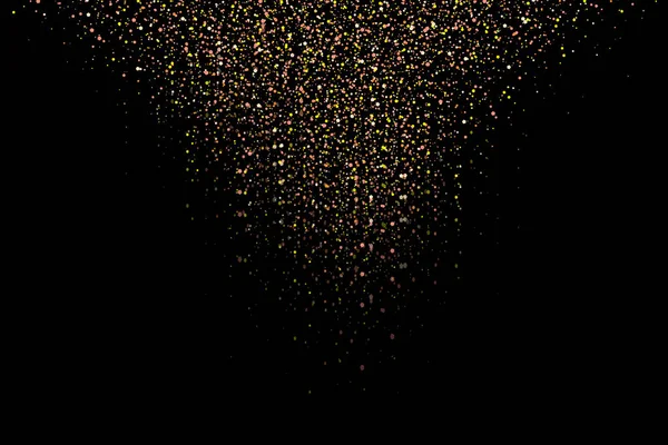Chuva Dourada Brilhante Isolada Sobre Fundo Preto Textura Sobreposição Festiva — Fotografia de Stock