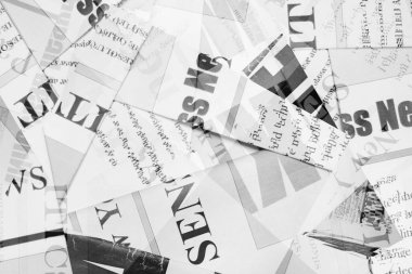 Soyut karışık başlıkları ve desen makaleler gazete sayfalarında kavramı küresel Haberler için. İş tasarımı için arka plan dokusu 