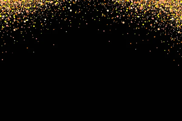 Siyah Arka Plan Üzerine Izole Altın Glitter Yağmur Kutlama Için — Stok fotoğraf