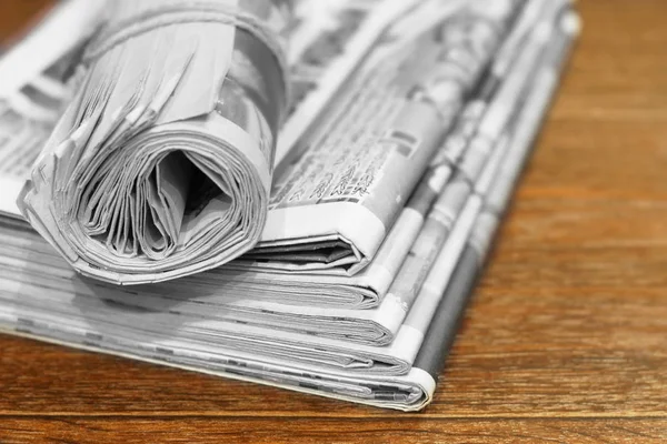 Side View Stack Newspapers Magazines Business Concept — Stock Photo, Image