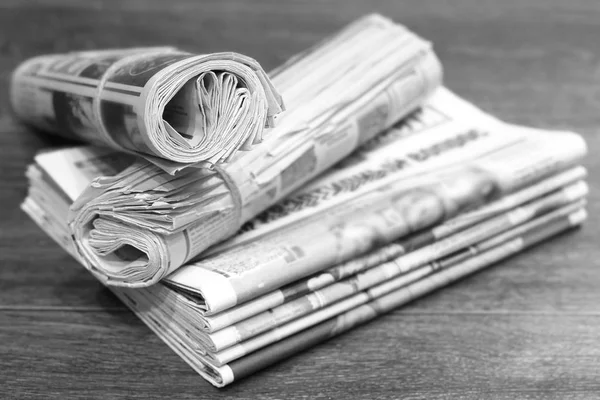 Side View Stack Newspapers Magazines Business Concept — Stock Photo, Image