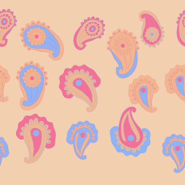 Paisley süslemeli modern soyut desen