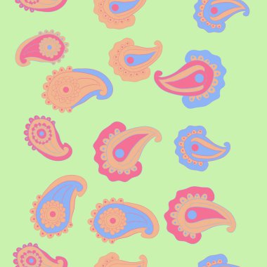 Paisley süslemeli modern soyut desen