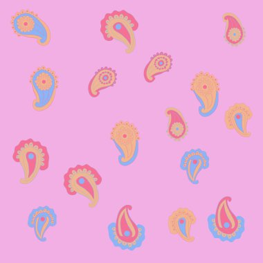 Paisley süslemeli modern soyut desen