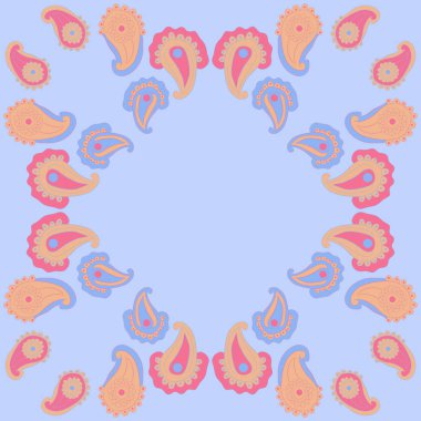 Paisley süslemeli modern soyut desen