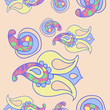 Soyut renkli paisley Dikişsiz desen