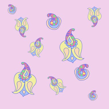 Soyut renkli paisley Dikişsiz desen