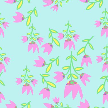 Soyut renkli çiçek seamless modeli