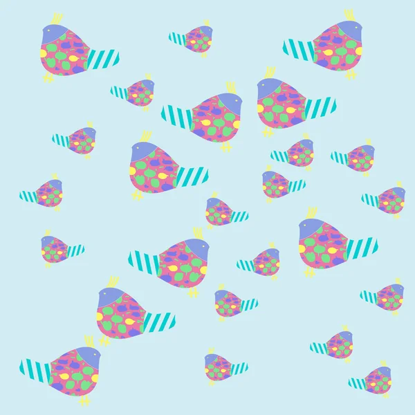 Seamless pattern of abstract colorful fishes