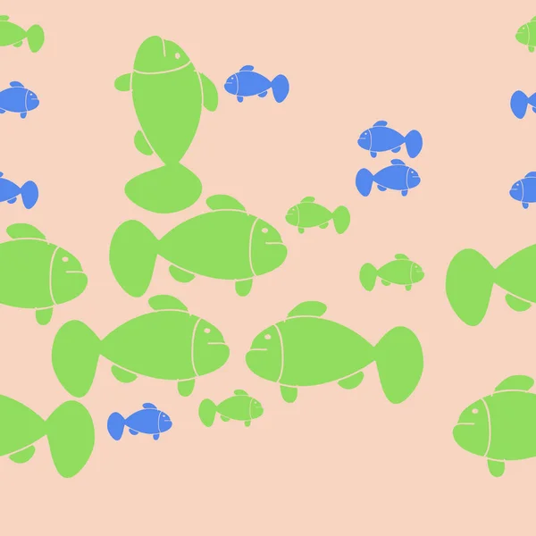 抽象的なカラフルな魚のシームレスなパターン — ストック写真