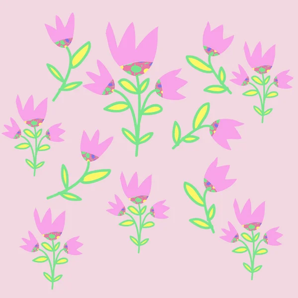 Bezešvé Pattern Abstraktní Barevné Květy — Stock fotografie