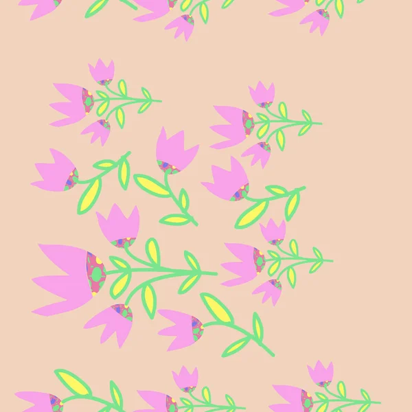 无缝模式的抽象七彩花朵 — 图库照片
