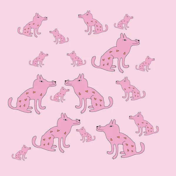 Бесшовный Рисунок Абстрактных Красочных Собак — стоковое фото