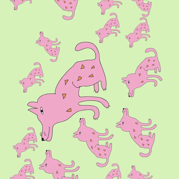 Seamless pattern of abstract colorful dogs