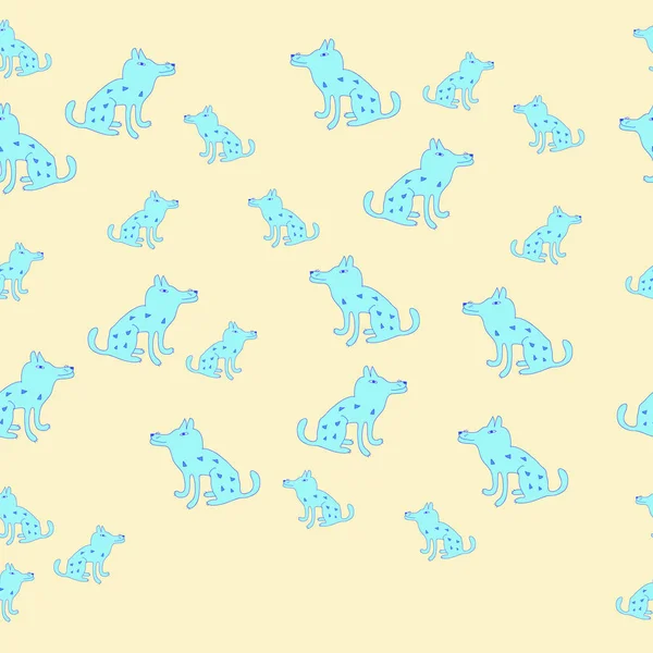 Seamless pattern of abstract colorful dogs