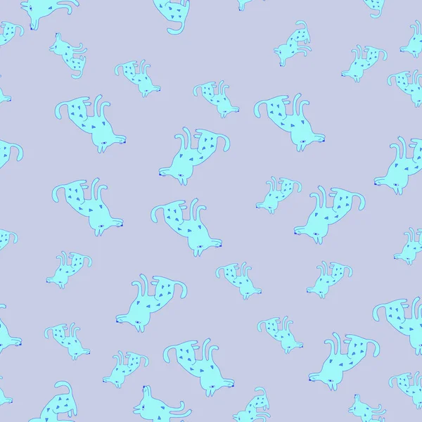 Seamless pattern of abstract colorful dogs