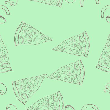 Soyut pizza dilimlerinin dikişsiz deseni