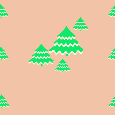 Soyut yeşil noel ağaçlarının dikişsiz desen