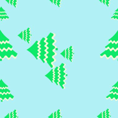 Soyut yeşil noel ağaçlarının dikişsiz desen