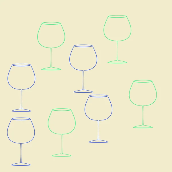 Soyut Renkli Şarap Bardakları Dikişsiz Desen — Stok fotoğraf