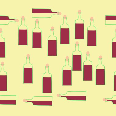 Soyut renkli şarap şişeleri Dikişsiz desen