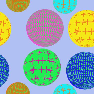 Soyut renkli topların dikişsiz deseni