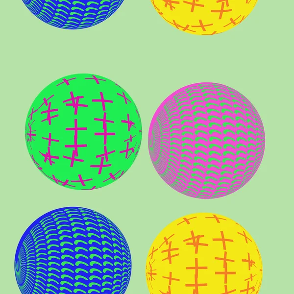 Seamless pattern of abstract colorful balls