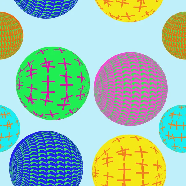Naadloos Patroon Van Abstracte Kleurrijke Ballen — Stockfoto