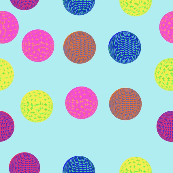 抽象的なカラフルなボールのシームレスなパターン — ストック写真