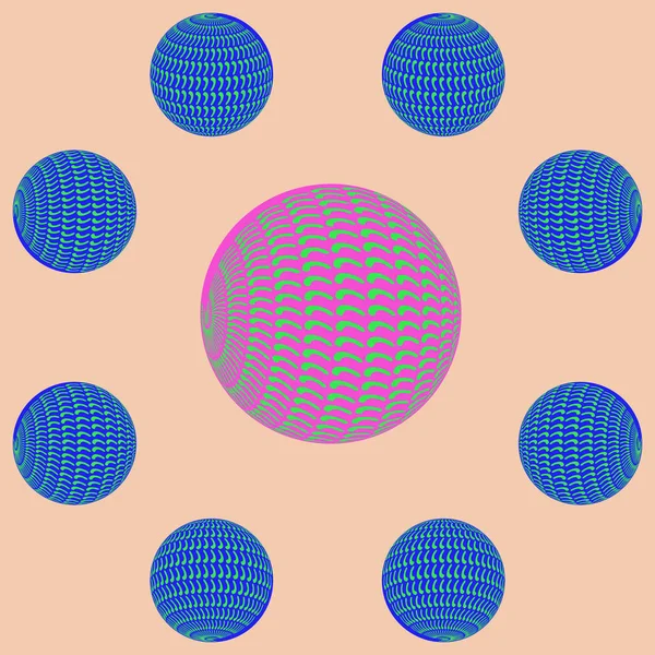 抽象彩色球的无缝图案 — 图库照片