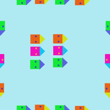 Soyut renkli binaların dikişsiz deseni