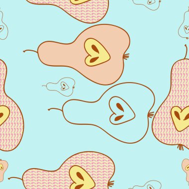 Soyut renkli armut dikişsiz desen