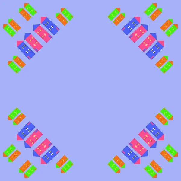 Бесшовный Рисунок Абстрактных Красочных Зданий — стоковое фото