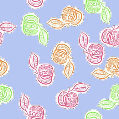 Soyut renkli elma dikişsiz desen