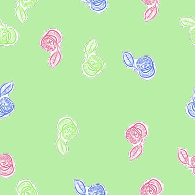 Soyut renkli elma dikişsiz desen